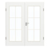 GARANT Doppelflügeltür inkl. Zarge D354-60 Designer White Resopal mit Lichtausschnitt LA-2 Sprosse SP4