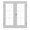 GARANT Doppelflügeltür inkl. Zarge D92-60 Dove Grey Resopal mit Lichtausschnitt LA-2 Sprosse SP4