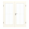 GARANT Doppelflügeltür inkl. Zarge 0105-60 Pearl White CePaL mit Lichtausschnitt LA-3 Sprosse SP0