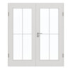 GARANT Doppelflügeltür inkl. Zarge 0160-60 Silver Grey CePaL mit Lichtausschnitt LA-3 Sprosse SP0