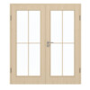 GARANT Doppelflügeltür inkl. Zarge Authentic Sand GCK08 mit Lichtausschnitt LA-3 Sprosse SP0
