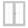 GARANT Doppelflügeltür inkl. Zarge D92-60 Dove Grey Resopal mit Lichtausschnitt LA-3 Sprosse SP0