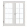 GARANT Doppelflügeltür inkl. Zarge 0160-60 Silver Grey CePaL mit Lichtausschnitt LA-3 Sprosse SP1