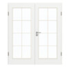 GARANT Doppelflügeltür inkl. Zarge D354-60 Designer White Resopal mit Lichtausschnitt LA-3 Sprosse SP1