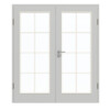 GARANT Doppelflügeltür inkl. Zarge D92-60 Dove Grey Resopal mit Lichtausschnitt LA-3 Sprosse SP1