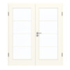GARANT Doppelflügeltür inkl. Zarge 0105-60 Pearl White CePaL mit Lichtausschnitt LA-3 Sprosse SP10