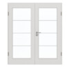 GARANT Doppelflügeltür inkl. Zarge 0160-60 Silver Grey CePaL mit Lichtausschnitt LA-3 Sprosse SP10