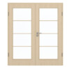 GARANT Doppelflügeltür inkl. Zarge Authentic Sand GCK08 mit Lichtausschnitt LA-3 Sprosse SP10