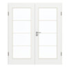 GARANT Doppelflügeltür inkl. Zarge D354-60 Designer White Resopal mit Lichtausschnitt LA-3 Sprosse SP10