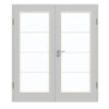 GARANT Doppelflügeltür inkl. Zarge D92-60 Dove Grey Resopal mit Lichtausschnitt LA-3 Sprosse SP10