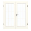 GARANT Doppelflügeltür inkl. Zarge 0105-60 Pearl White CePaL mit Lichtausschnitt LA-3 Sprosse SP2