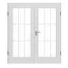 GARANT Doppelflügeltür inkl. Zarge 0160-60 Silver Grey CePaL mit Lichtausschnitt LA-3 Sprosse SP2