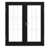 GARANT Doppelflügeltür inkl. Zarge 0901-60 Black Resopal mit Lichtausschnitt LA-3 Sprosse SP2