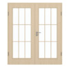 GARANT Doppelflügeltür inkl. Zarge Authentic Sand GCK08 mit Lichtausschnitt LA-3 Sprosse SP2