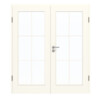 GARANT Doppelflügeltür inkl. Zarge 0105-60 Pearl White CePaL mit Lichtausschnitt LA-3 Sprosse SP4