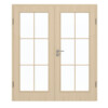 GARANT Doppelflügeltür inkl. Zarge Authentic Sand GCK08 mit Lichtausschnitt LA-3 Sprosse SP4