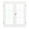 GARANT Doppelflügeltür inkl. Zarge D354-60 Designer White Resopal mit Lichtausschnitt LA-3 Sprosse SP4