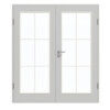 GARANT Doppelflügeltür inkl. Zarge D92-60 Dove Grey Resopal mit Lichtausschnitt LA-3 Sprosse SP4