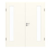GARANT Doppelflügeltür inkl. Zarge 0105-60 Pearl White CePaL mit Lichtausschnitt LA-4 bandseitig