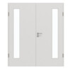 GARANT Doppelflügeltür inkl. Zarge 0160-60 Silver Grey CePaL mit Lichtausschnitt LA-4 bandseitig