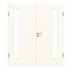 GARANT Doppelflügeltür inkl. Zarge 0105-60 Pearl White CePaL mit Lichtausschnitt LA-4 bandseitig Sprosse SP10