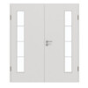 GARANT Doppelflügeltür inkl. Zarge 0160-60 Silver Grey CePaL mit Lichtausschnitt LA-4 bandseitig Sprosse SP10