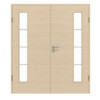GARANT Doppelflügeltür inkl. Zarge Quer Authentic Sand GCK08 mit Lichtausschnitt LA-4 bandseitig Sprosse SP10
