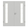 GARANT Doppelflügeltür inkl. Zarge D92-60 Dove Grey Resopal mit Lichtausschnitt LA-4 bandseitig Sprosse SP10