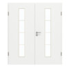 GARANT Doppelflügeltür inkl. Zarge D354-60 Designer White Resopal mit Lichtausschnitt LA-4 mittig Sprosse SP10