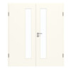 GARANT Doppelflügeltür inkl. Zarge 0105-60 Pearl White CePaL mit Lichtausschnitt LA-4 schlossseitig