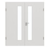 GARANT Doppelflügeltür inkl. Zarge 0160-60 Silver Grey CePaL mit Lichtausschnitt LA-4 schlossseitig