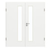 GARANT Doppelflügeltür inkl. Zarge D354-60 Designer White Resopal mit Lichtausschnitt LA-4 schlossseitig