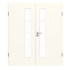 GARANT Doppelflügeltür inkl. Zarge 0105-60 Pearl White CePaL mit Lichtausschnitt LA-4 schlossseitig Sprosse SP10