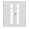 GARANT Doppelflügeltür inkl. Zarge 0160-60 Silver Grey CePaL mit Lichtausschnitt LA-4 schlossseitig Sprosse SP10