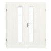 GARANT Doppelflügeltür inkl. Zarge Authentic Bianco CePaL mit Lichtausschnitt LA-4 schlossseitig Sprosse SP10