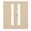 GARANT Doppelflügeltür inkl. Zarge Authentic Sand GCK08 mit Lichtausschnitt LA-4 schlossseitig Sprosse SP10