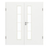 GARANT Doppelflügeltür inkl. Zarge D354-60 Designer White Resopal mit Lichtausschnitt LA-4 schlossseitig Sprosse SP10