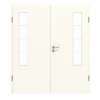 GARANT Doppelflügeltür inkl. Zarge 0105-60 Pearl White CePaL mit Lichtausschnitt LA-5 bandseitig Sprosse SP10