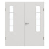 GARANT Doppelflügeltür inkl. Zarge 0160-60 Silver Grey CePaL mit Lichtausschnitt LA-5 bandseitig Sprosse SP10