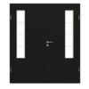GARANT Doppelflügeltür inkl. Zarge 0901-60 Black Resopal mit Lichtausschnitt LA-5 bandseitig Sprosse SP10