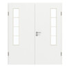 GARANT Doppelflügeltür inkl. Zarge D354-60 Designer White Resopal mit Lichtausschnitt LA-5 bandseitig Sprosse SP10