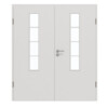 GARANT Doppelflügeltür inkl. Zarge 0160-60 Silver Grey CePaL mit Lichtausschnitt LA-5 schlossseitig Sprosse SP10