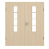 GARANT Doppelflügeltür inkl. Zarge Authentic Sand GCK08 mit Lichtausschnitt LA-5 schlossseitig Sprosse SP10