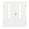 GARANT Doppelflügeltür inkl. Zarge D354-60 Designer White Resopal mit Lichtausschnitt LA-5 mittig Sprosse SP10