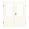 GARANT Doppelflügeltür inkl. Zarge 0105-60 Pearl White CePaL mit Lichtausschnitt LA-6 Sprosse SP0