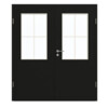 GARANT Doppelflügeltür inkl. Zarge 0901-60 Black Resopal mit Lichtausschnitt LA-6 Sprosse SP0