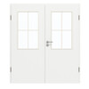 GARANT Doppelflügeltür inkl. Zarge D354-60 Designer White Resopal mit Lichtausschnitt LA-6 Sprosse SP0