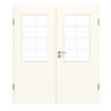 GARANT Doppelflügeltür inkl. Zarge 0105-60 Pearl White CePaL mit Lichtausschnitt LA-6 Sprosse SP1