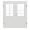 GARANT Doppelflügeltür inkl. Zarge 0160-60 Silver Grey CePaL mit Lichtausschnitt LA-6 Sprosse SP1