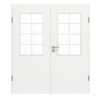 GARANT Doppelflügeltür inkl. Zarge D354-60 Designer White Resopal mit Lichtausschnitt LA-6 Sprosse SP1